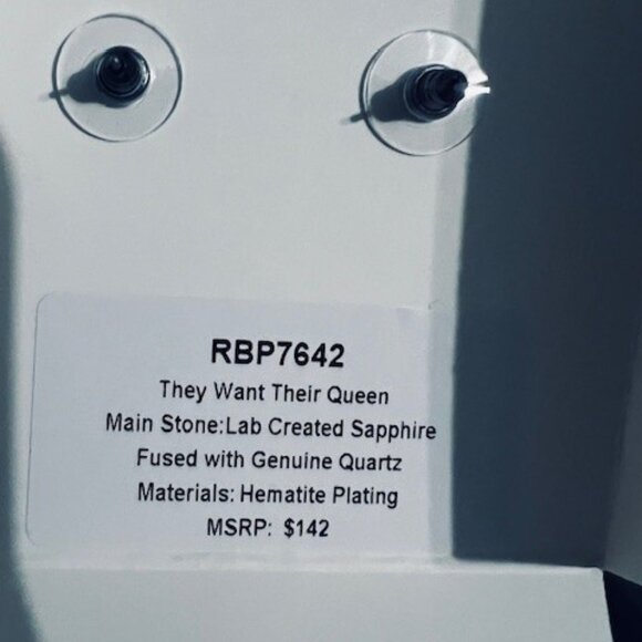 REIGN SAPPHIRE EARRINGS - Picture 2 of 2